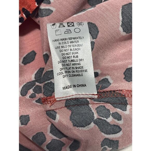 Suboo Zanzibar Bias Cut Cami Cheetah Animal Print Tank Top Coral Pink Medium NWT - Picture 11 of 13